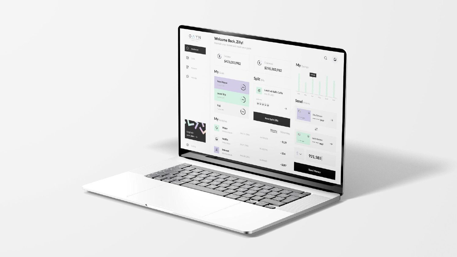 GAYN Capital investment dashboard on a laptop